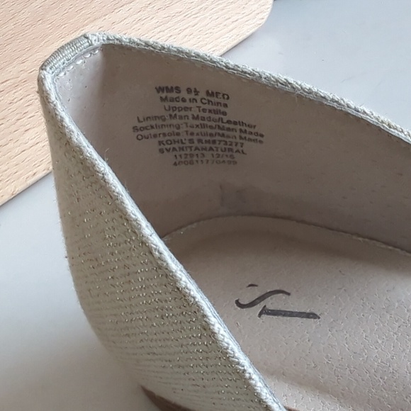 Simply Vera Svanita Natural pointed jeweled canvas flats - Picture 5 of 9